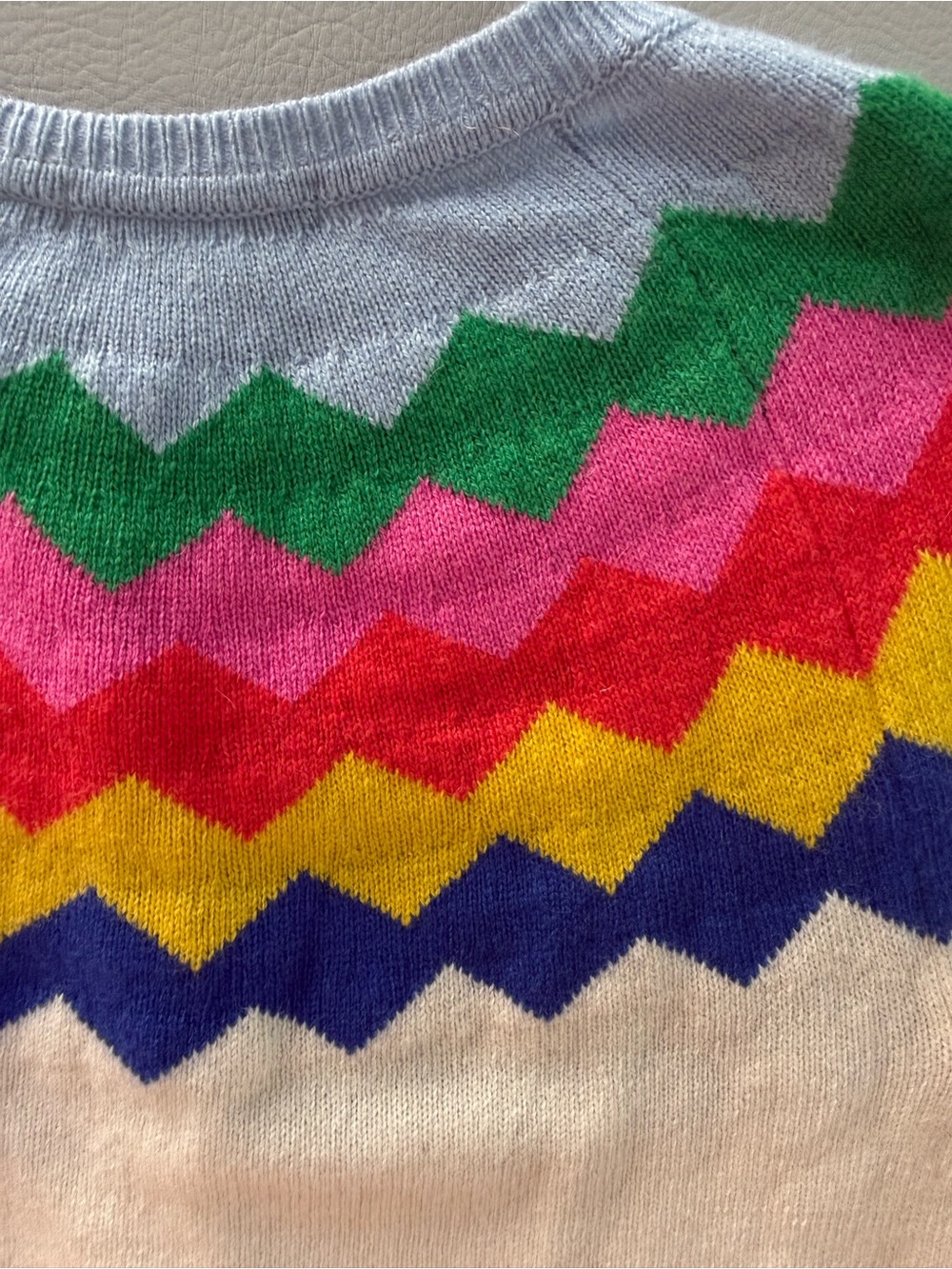 Boden Rothesay Fair Isle Rainbow Zigzag Stripes Cardigan Sweater Women’s Small - Picture 10 of 12